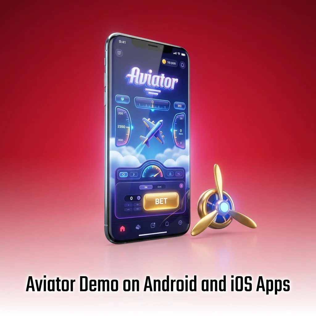 Aviator demo game interface displayed on a mobile device screen via a casino app.