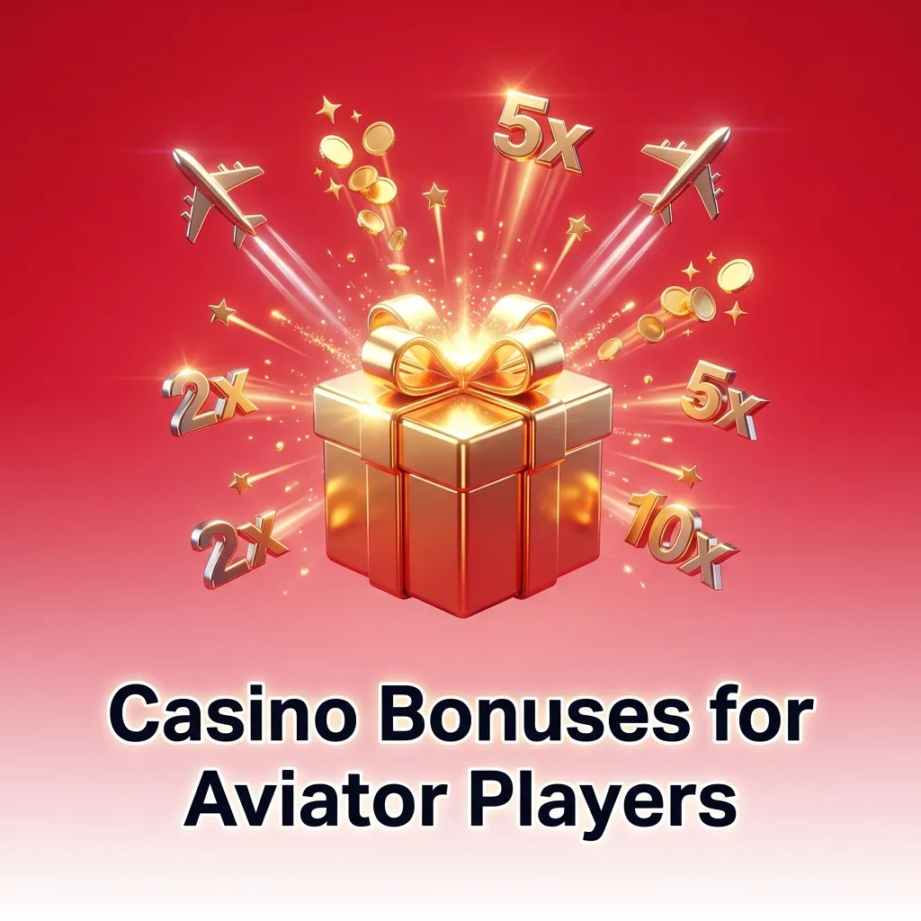 Casino bonus offers for Aviator game including welcome matches, cashback, and free flights.