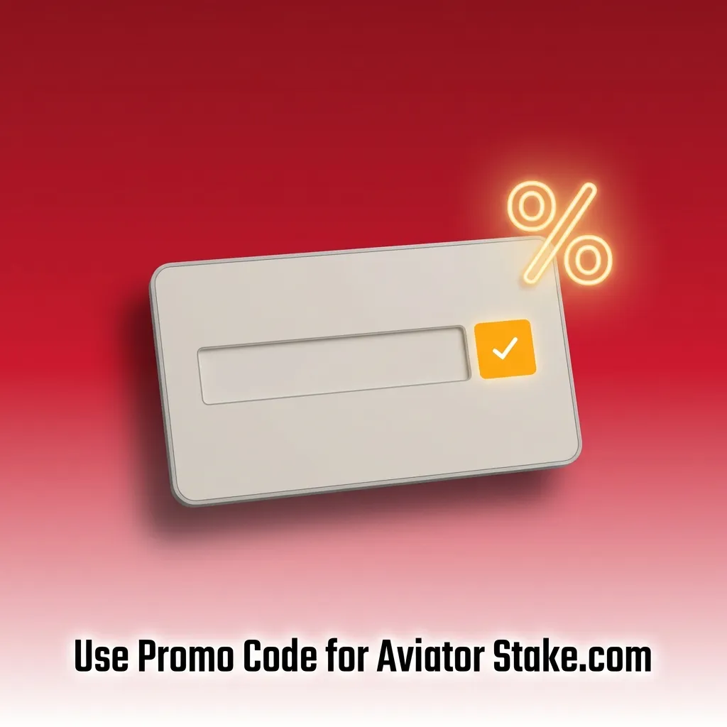 Promo code entry field for Stake.com Aviator game registration.